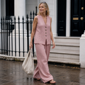 Conjunto de Chaleco sin Mangas y Pantalones de Pierna Ancha