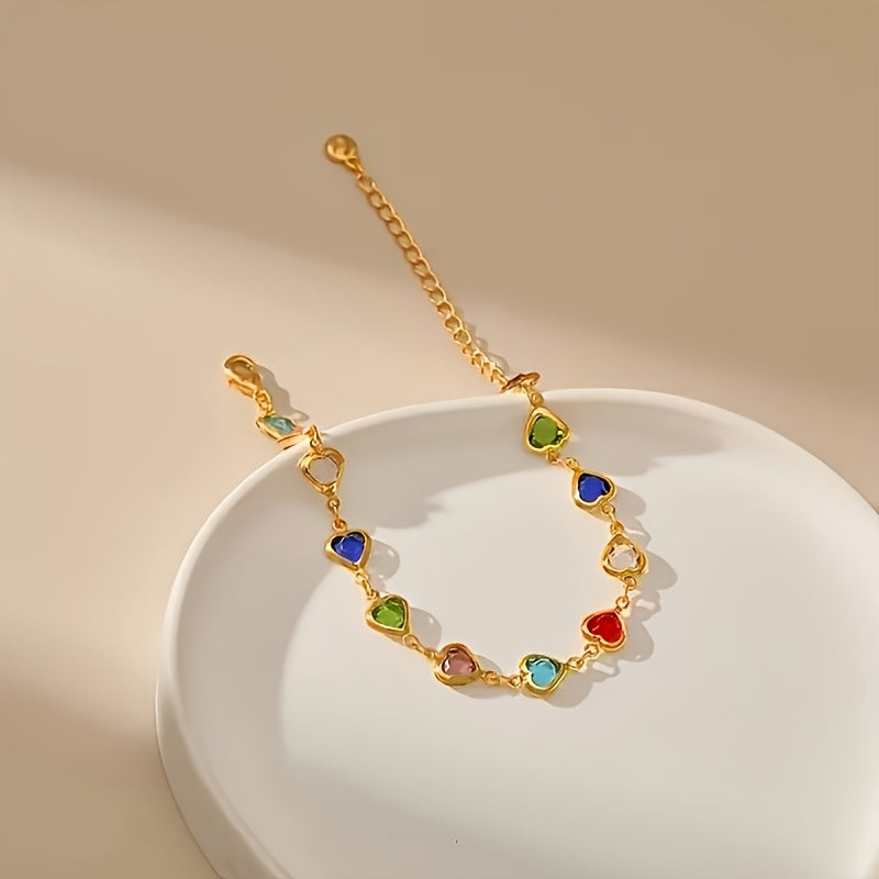Pulsera de oro con forma de corazón