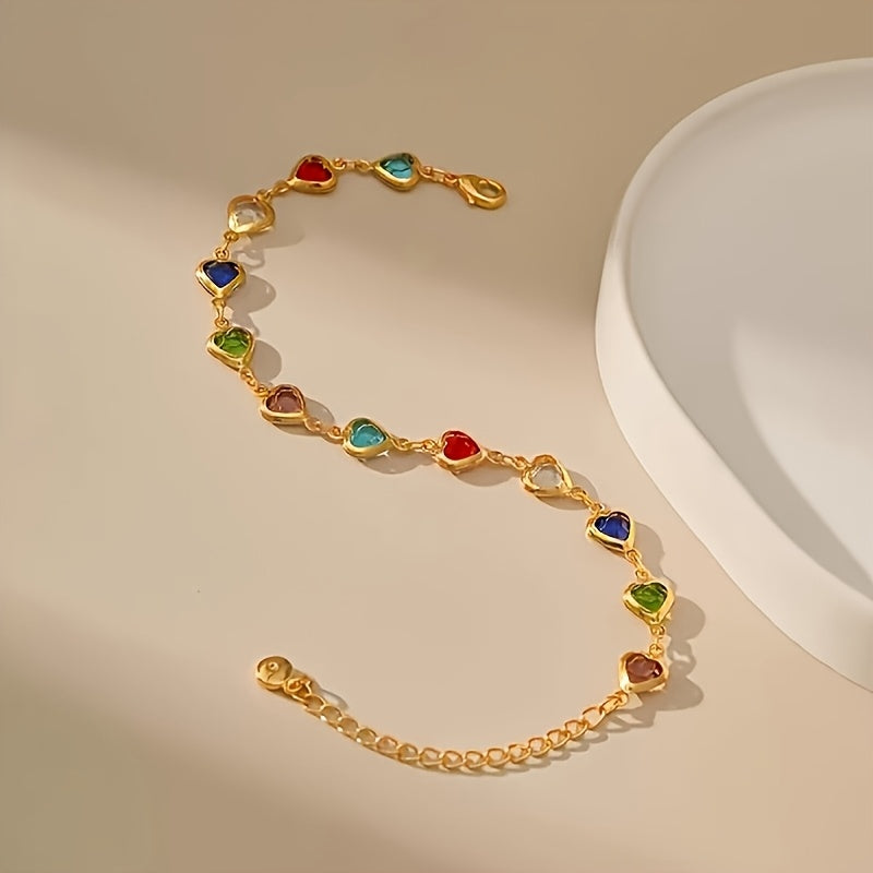 Pulsera de oro con forma de corazón
