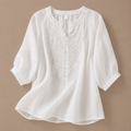 Blusa Floral de Algodón y Lino Alessa