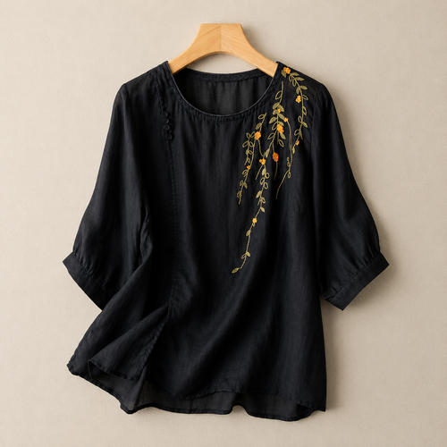 Blusa de Algodón y Lino Adeline