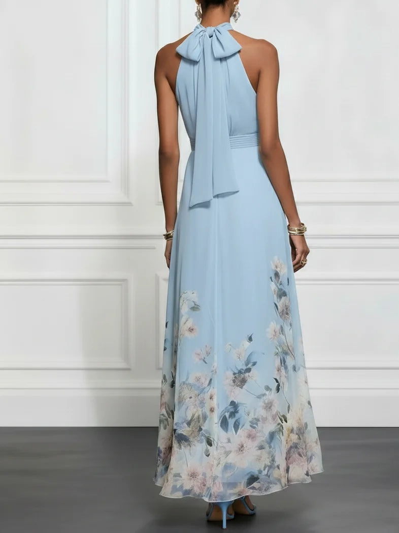 Vestido largo Kezia con cuello halter