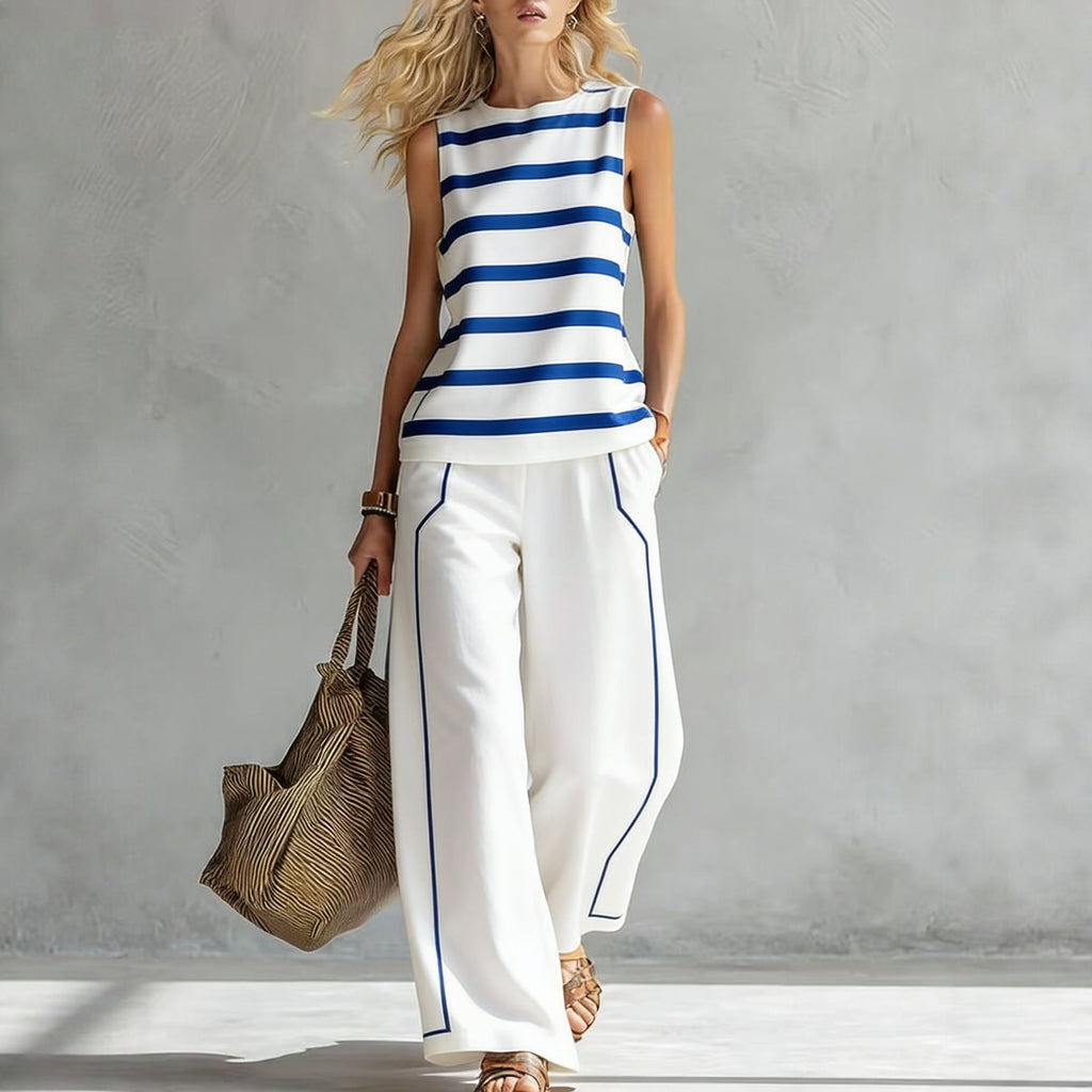 Conjunto Casual de Pantalones de Pierna Ancha