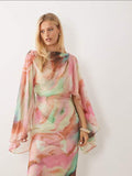 Vestido largo con mangas kimono