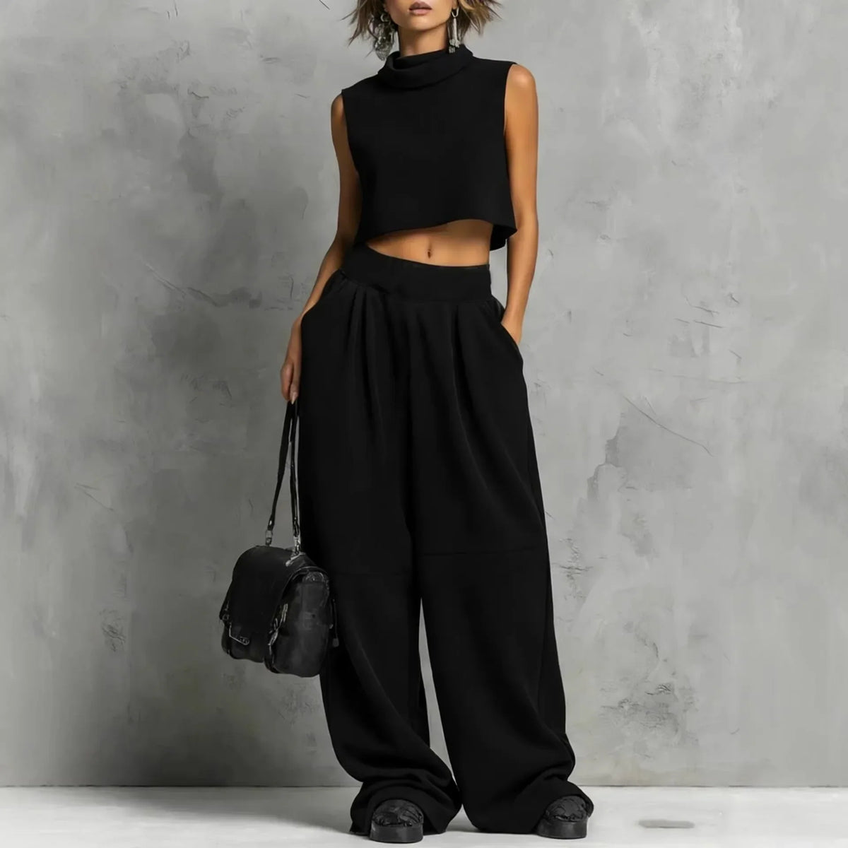 Conjunto Avianna de Top Corto y Pantalones