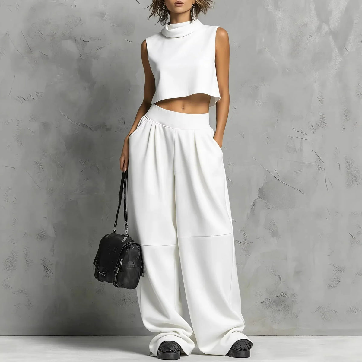 Conjunto Avianna de Top Corto y Pantalones