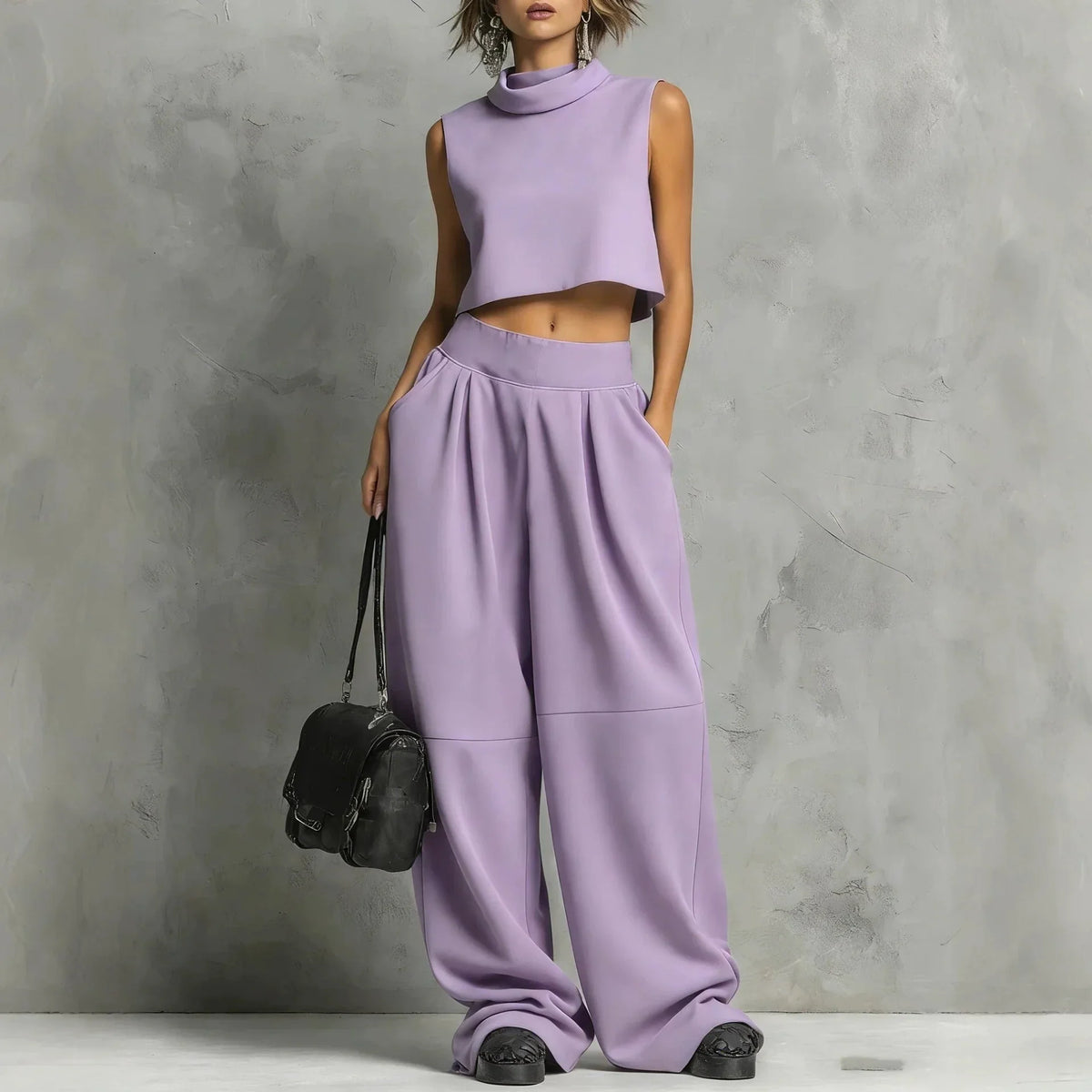 Conjunto Avianna de Top Corto y Pantalones