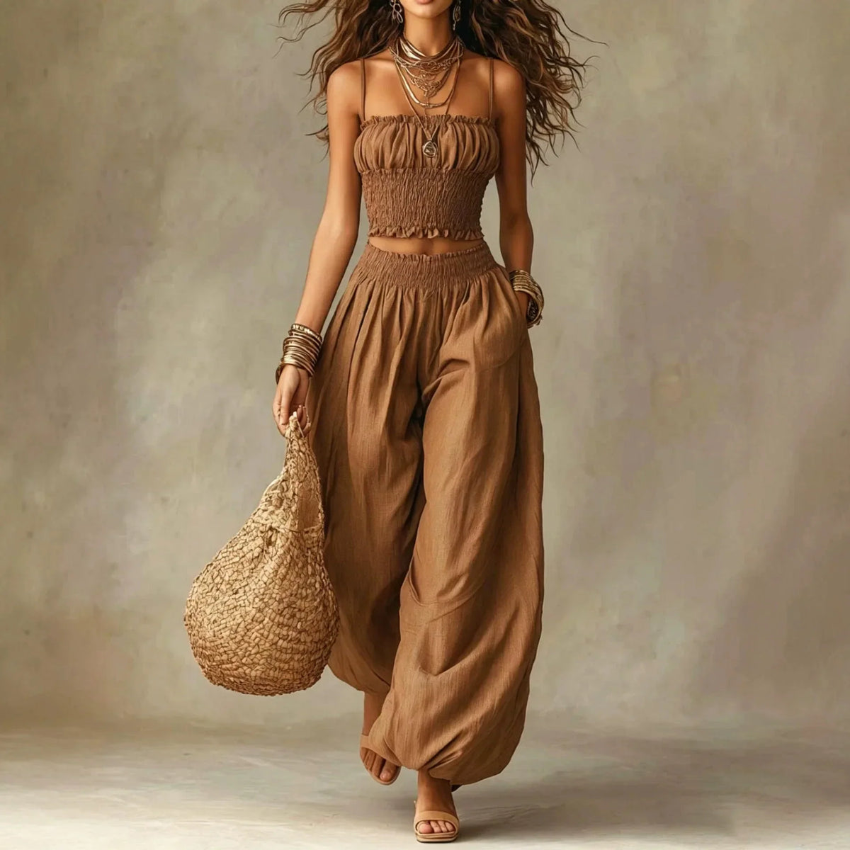 Conjunto Harlow de Pantalones de Pierna Ancha