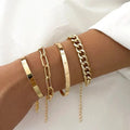 Juego de pulseras doradas modernas